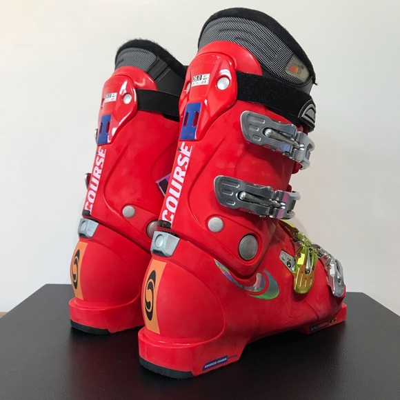 NWT Salomon Course T Snow Ski Boots Flex 41 8 Mens 8 Womens 9 Red 13.5" - Picture 10 of 16